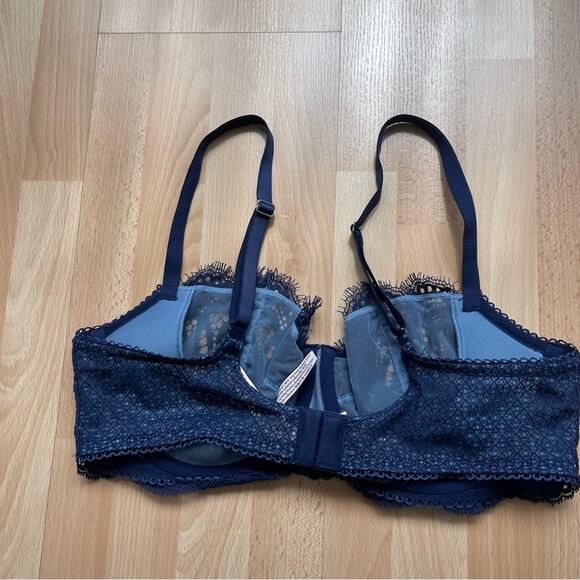 Victorias Secret Bra 36D Navy Blue Lace Dream Angels PushUp Without Padding - Picture 3 of 9